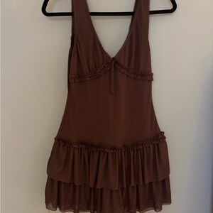 Brown mini dress with built in shorts worn once